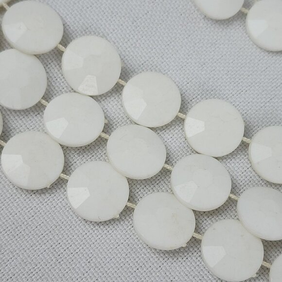 Vintage Cream Layered Fused Beads Long Necklace - Picture 3 of 5